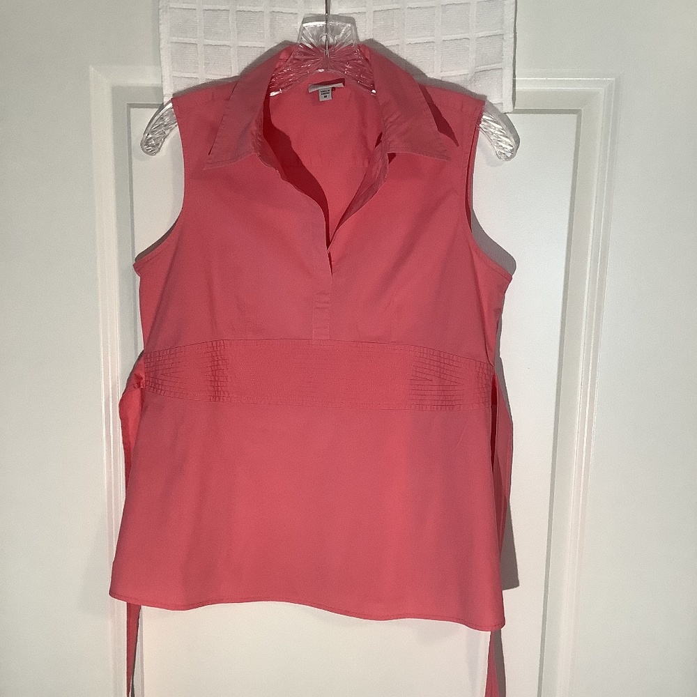 Mimi’s Maternity V- Neck Sleeveless Pullover Tie Back Top Pink Size M